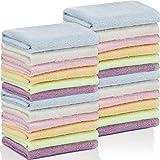 24 Packs Bamboo Baby Washcloths Face Towels Soft and High Absorbent Baby Wash Cloth Face Cloths for Newborn Infant Adult Registry Shower, 10 x 10 Inch