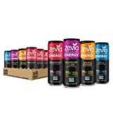 Zevia Zero Calorie Energy Drink, 4-Flavor Classic Variety Pack, 12 Ounce Cans (Pack Of 12)
