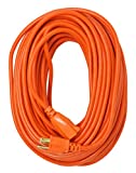 Coleman Cable 23098803 02309 16/3 Vinyl Outdoor Extension Cord, Orange, 100-Feet