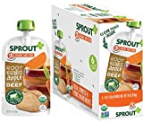 Sprout Organic Baby Food Pouches Stage 3, Organically Sourced Meat Protein, Root Vegetables Apple w/ Beef, 4 Ounce (Pack of 12)