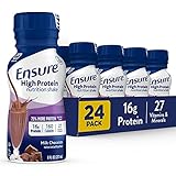 Ensure High Protein Nutritional Shake with 16g of Protein, Ready-to-Drink Meal Replacement Shakes, Low Fat, Milk Chocolate, 8 fl oz, 24 Count