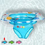 Baby Swimming Ring Floats with Safety Seat Double Airbag Swim Rings for Babies Kids Swimming Float Baby Floats for Pool Swim Training Aid Kids PVC Pool Floats for Toddlers of 6-12 Months