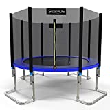 10FT Outdoor Backyard Trampoline Full Sized with Safety Net Cage Enclosure System and Reinforced Bouncy Jumping Mat Surface, Safety Guaranteed, Perfect for Kids, Teens and Adults