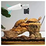 Turtle Tank Filter, Basking Platform with Aquarium Filter for Terrariums 10-30 Gallon, Low Level Water Filtration System for Frogs & Newts Aquatic Reptiles & Amphibians