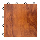 IncStores 3/8 Inch Thick Practice Dance Floor Tiles | Printed Plastic Dance Flooring for Practice and Performance of Countless Dance Styles | Dark Maple, 9 Tiles