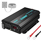 Pure Sine Wave Power Inverter 2200Watt DC 12volt to AC 120volt with Dual AC Outlets and hardwire blocks & LED Display Remote Controller for RV Trucks Boats and Emergency ETL approved【3 years warranty】