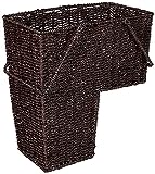 15' Wicker Storage Stair Basket With Handles by Trademark Innovations (Brown)