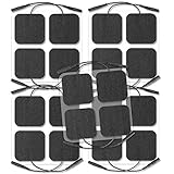 AUVON TENS Unit Pads 2'X2' 20 Pcs, 3rd Gen Latex-Free Replacement Pads Electrode Patches with Upgraded Self-Stick Performance and Non-Irritating Design for Electrotherapy (Black)