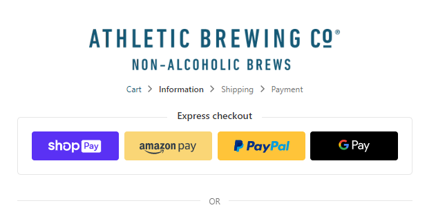 Athletic Brewing Review - Ecommerce Checkout Page